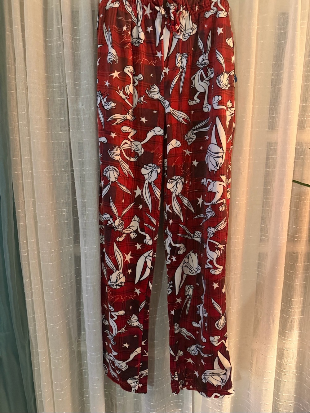 Bugs Bunny Red Printed Straight-Leg Lounge Pants